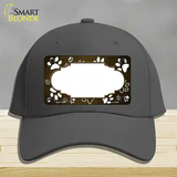 Paw Scallop Brown White Novelty License Plate Hat Cotton / Charcoal