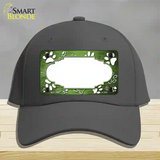 Paw Scallop Lime Green White Novelty License Plate Hat Cotton / Charcoal