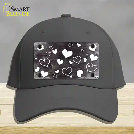 Black White Love Oil Rubbed Novelty License Plate Hat Cotton / Charcoal