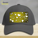 Yellow White Love Oil Rubbed Novelty License Plate Hat Cotton / Charcoal