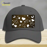 Brown White Love Oil Rubbed Novelty License Plate Hat Cotton / Charcoal