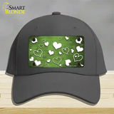 Lime Green White Love Oil Rubbed Novelty License Plate Hat Cotton / Charcoal