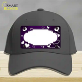 Purple White Love Scallop Oil Rubbed Novelty License Plate Hat Cotton / Charcoal