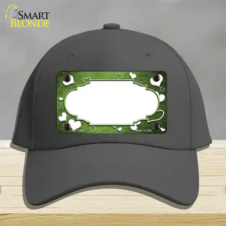 Lime Green White Love Scallop Oil Rubbed Novelty License Plate Hat Cotton / Charcoal