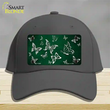 Green White Butterfly Oil Rubbed Novelty License Plate Hat Cotton / Charcoal