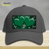 Green White Hearts Butterfly Oil Rubbed Novelty License Plate Hat Cotton / Charcoal