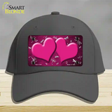 Pink White Dragonfly Hearts Oil Rubbed Novelty License Plate Hat Cotton / Charcoal