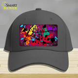 Pink Splatter Oil Rubbed Novelty License Plate Hat Cotton / Charcoal