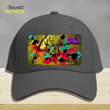 Yellow Splatter Oil Rubbed Novelty License Plate Hat Cotton / Charcoal