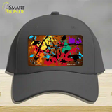 Orange Splatter Oil Rubbed Novelty License Plate Hat Cotton / Charcoal