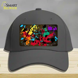 Brown Splatter Oil Rubbed Novelty License Plate Hat Cotton / Charcoal