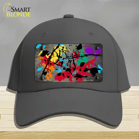 Tan Splatter Oil Rubbed Novelty License Plate Hat Cotton / Charcoal