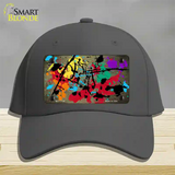 Gold Splatter Oil Rubbed Novelty License Plate Hat Cotton / Charcoal