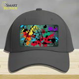 Mint Splatter Oil Rubbed Novelty License Plate Hat Cotton / Charcoal