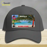 Blank Mahalo Hawaii State Novelty License Plate Hat Cotton / Charcoal