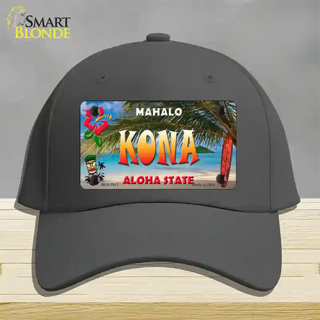 Kona Hawaii State Novelty License Plate Hat Cotton / Charcoal