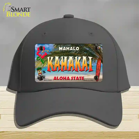 Kahakai Hawaii State Novelty License Plate Hat Cotton / Charcoal