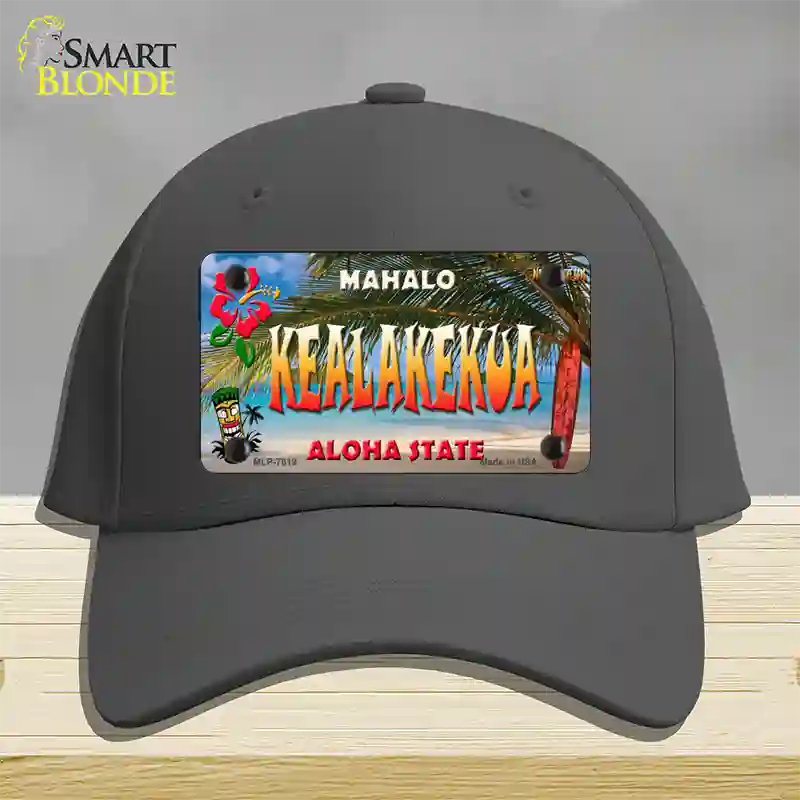 Kealakekua Hawaii State Novelty License Plate Hat Cotton / Charcoal