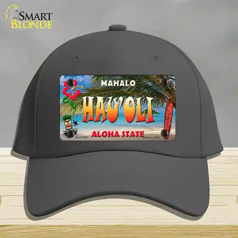 Hau oli Hawaii State Novelty License Plate Hat Cotton / Charcoal