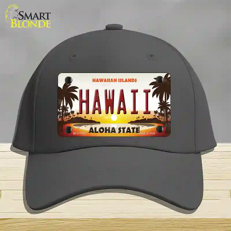 Hawaii Hawaiian Islands Novelty License Plate Hat Cotton / Charcoal