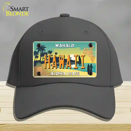 Hawaii Pineapple Novelty License Plate Hat Cotton / Charcoal