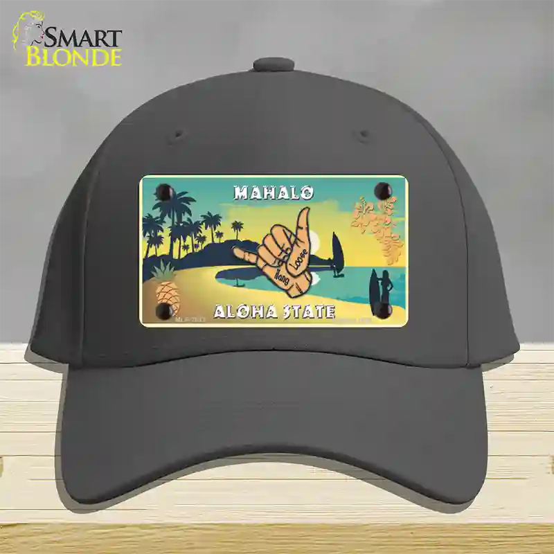 Hang Loose Hawaii Pineapple Novelty License Plate Hat Cotton / Charcoal