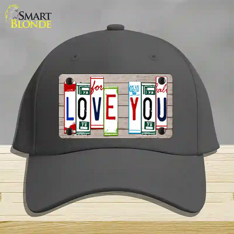 Love You License Plate Art Wood Novelty License Plate Hat Cotton / Charcoal