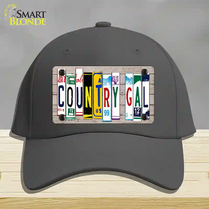 Country Gal Plate Art Novelty License Plate Hat Cotton / Charcoal