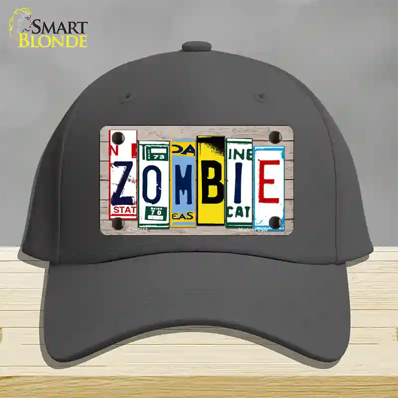 Zombie License Plate Art Wood Novelty License Plate Hat Cotton / Charcoal