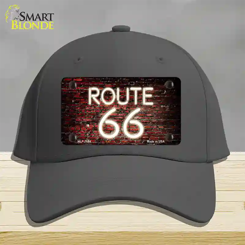 Route 66 Neon Brick Novelty License Plate Hat Cotton / Charcoal