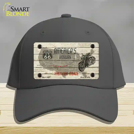 Americas Highway Route 66 Novelty License Plate Hat Cotton / Charcoal