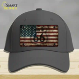 Route 66 American Flag Transparent Novelty License Plate Hat Cotton / Charcoal