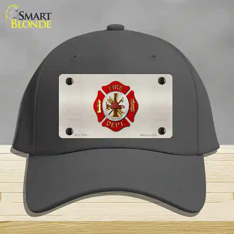 Fire Department Novelty License Plate Hat Cotton / Charcoal