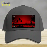 Sunset Red Novelty License Plate Hat Cotton / Charcoal