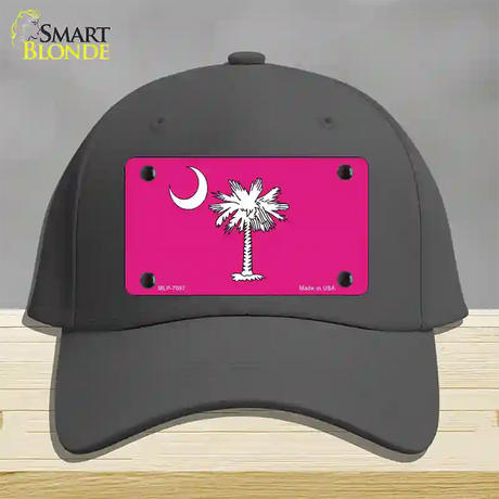 South Carolina Flag Pink Novelty License Plate Hat Cotton / Charcoal