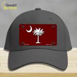 South Carolina Flag Burgundy Novelty License Plate Hat Cotton / Charcoal