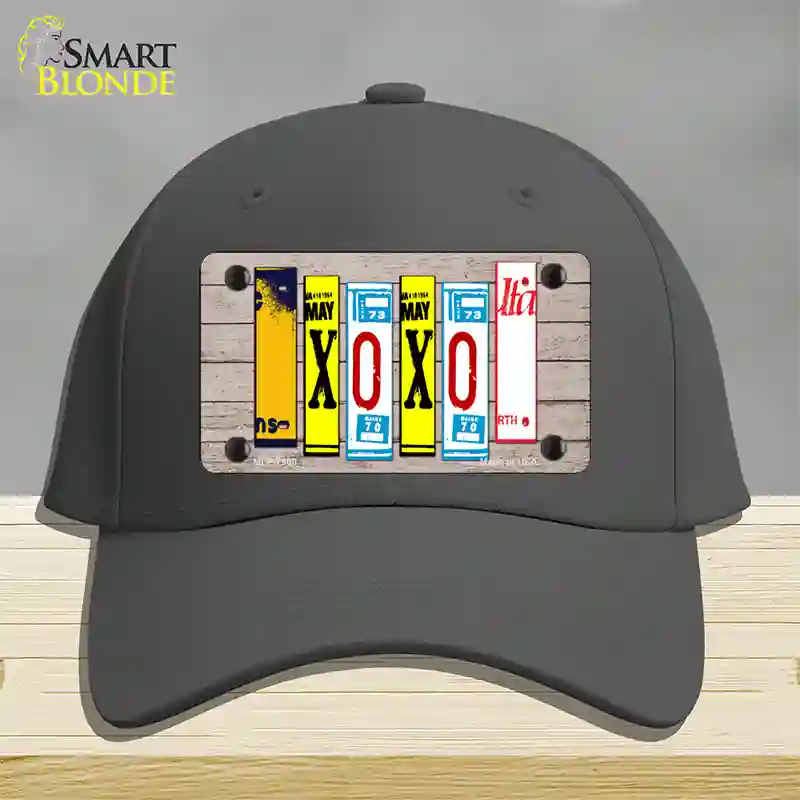 XOXO License Plate Art Novelty License Plate Hat Cotton / Charcoal