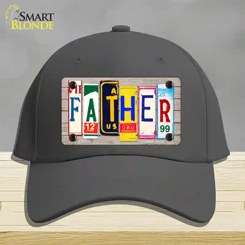 Father Wood License Plate Art Novelty License Plate Hat Cotton / Charcoal