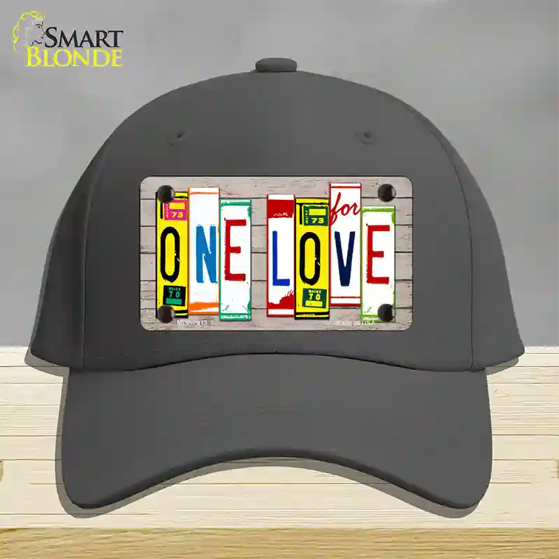 One Love Wood License Plate Art Novelty License Plate Hat Cotton / Charcoal