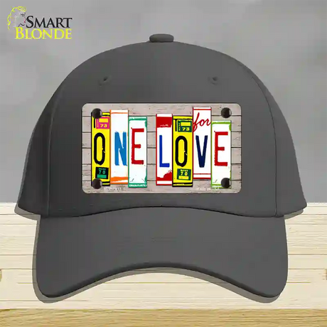 One Love Wood License Plate Art Novelty License Plate Hat Cotton / Charcoal