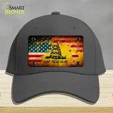 Dont Tread On Me US Flag Novelty License Plate Hat Cotton / Charcoal