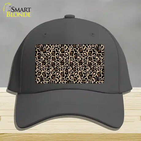 Leopard Print Novelty License Plate Hat Cotton / Charcoal