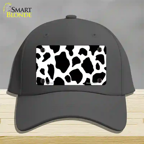 Cow Print Novelty License Plate Hat Cotton / Charcoal