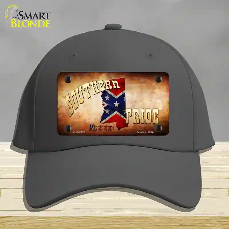 Southern Pride Mississippi Novelty License Plate Hat Cotton / Charcoal