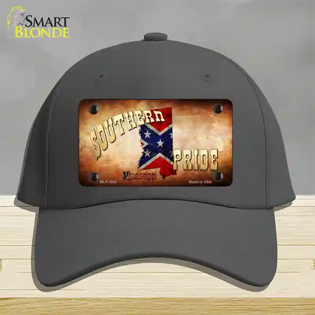 Southern Pride Mississippi Novelty License Plate Hat Cotton / Charcoal