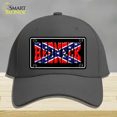 Redneck Confederate Flag Black Novelty License Plate Hat Cotton / Charcoal