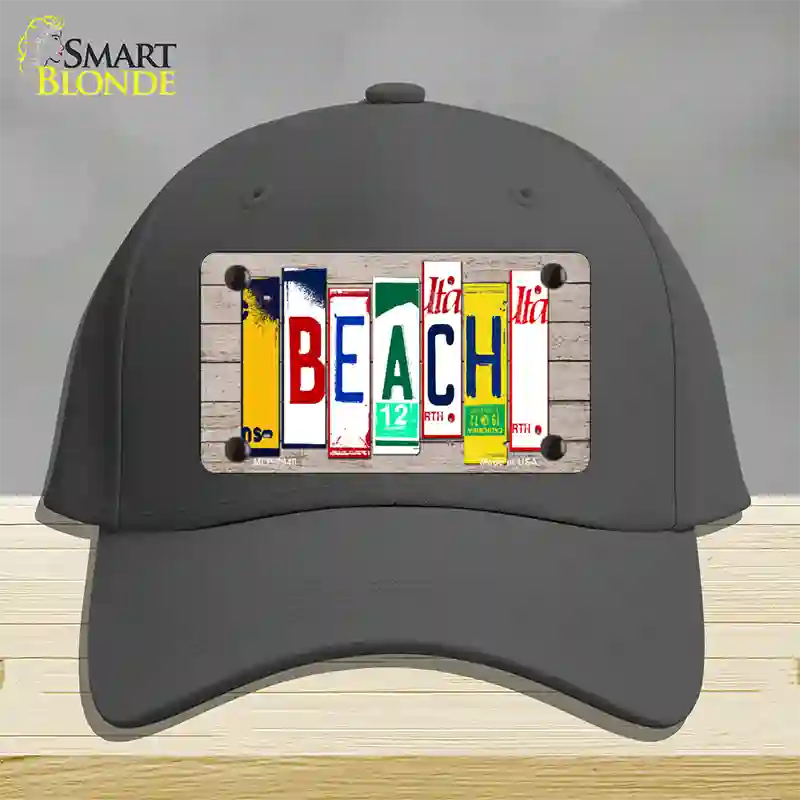 Beach Wood License Plate Art Novelty License Plate Hat Cotton / Charcoal