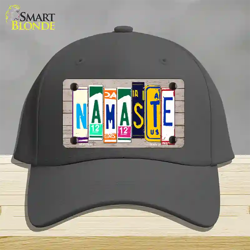 Namaste Wood License Plate Art Novelty License Plate Hat Cotton / Charcoal