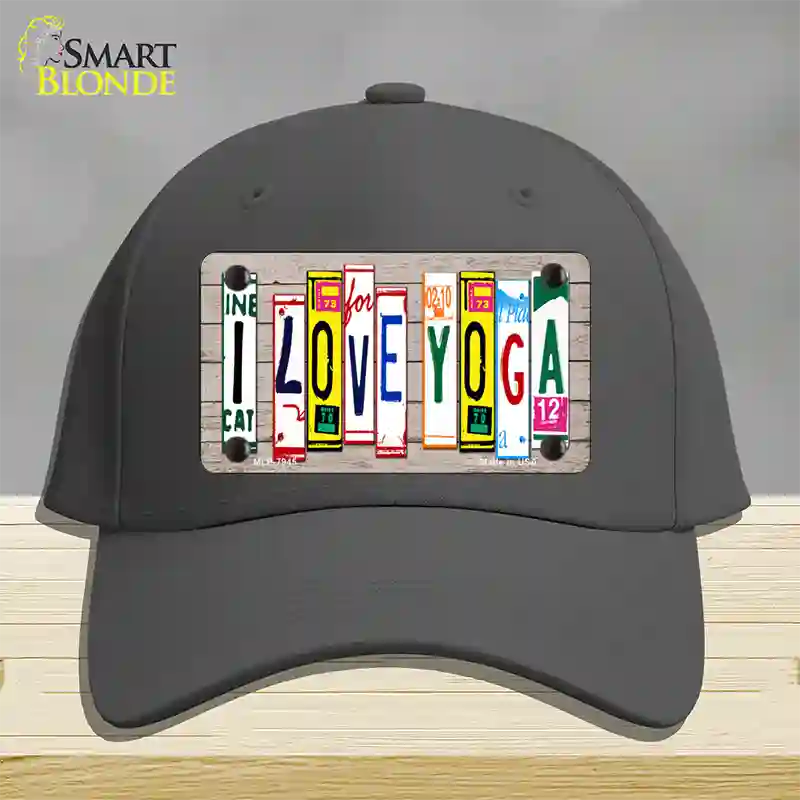 I Love Yoga Wood License Plate Art Novelty License Plate Hat Cotton / Charcoal