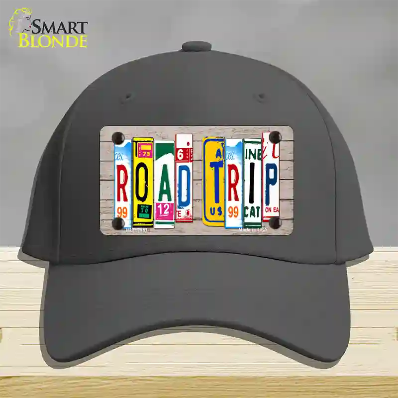 Road Trip Wood License Plate Art Novelty License Plate Hat Cotton / Charcoal